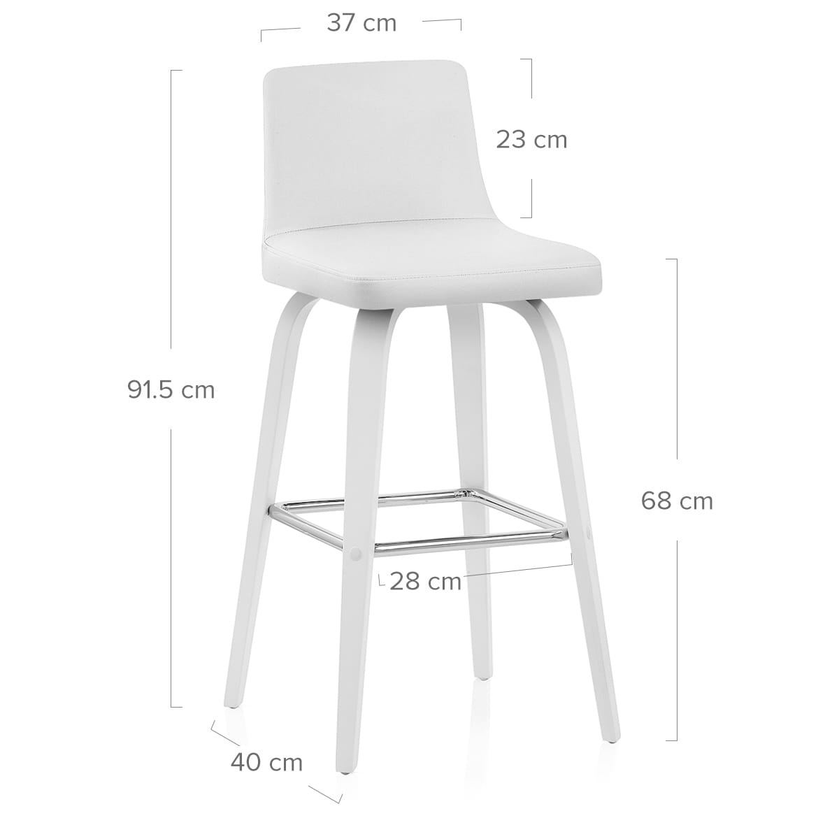 Sgabello Ecopelle Legno - Charlotte Bianco