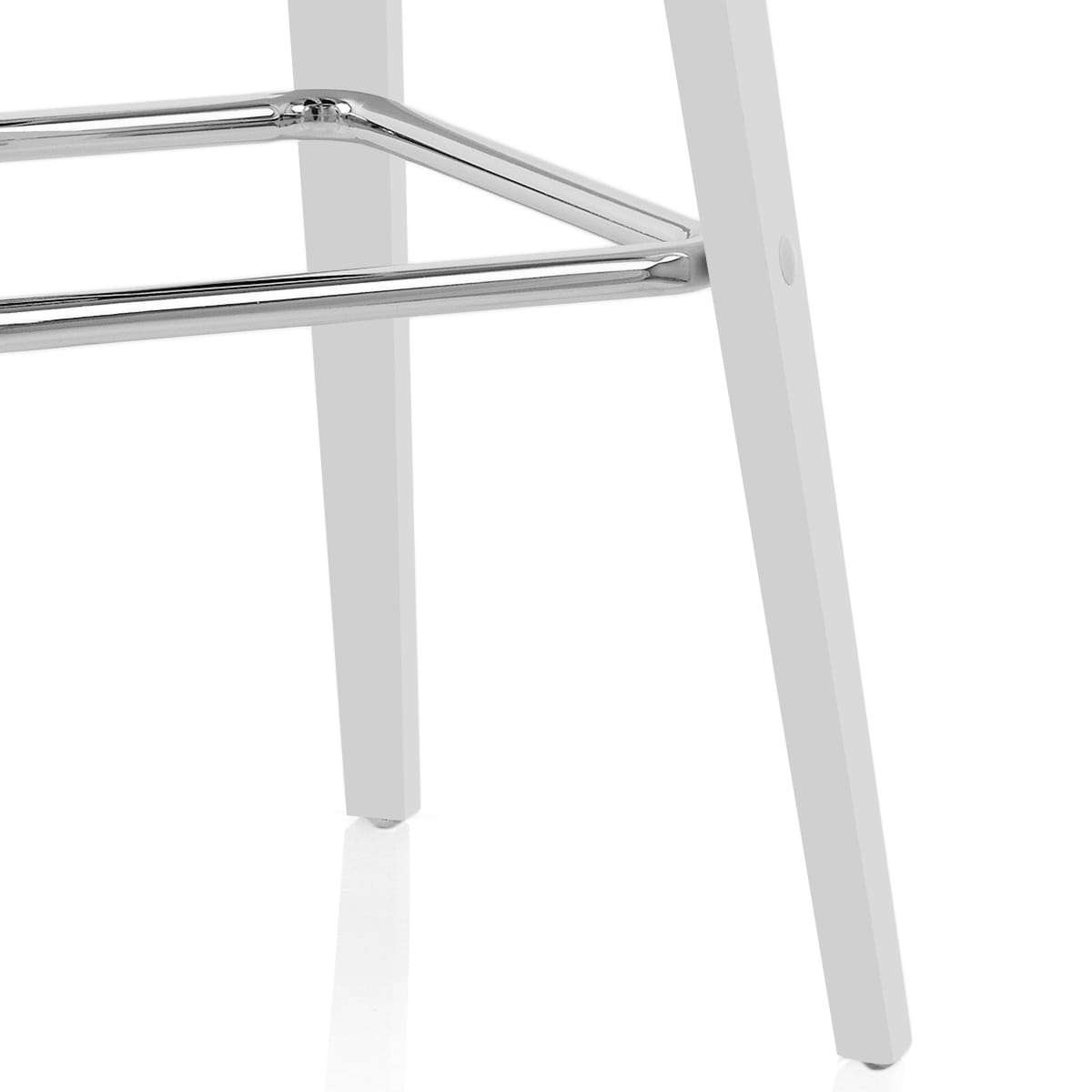 Sgabello Ecopelle Legno - Charlotte Bianco