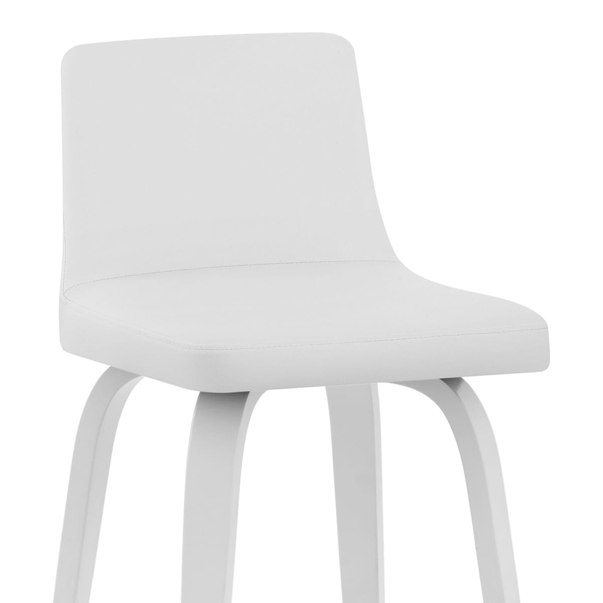 Sgabello Ecopelle Legno - Charlotte Bianco