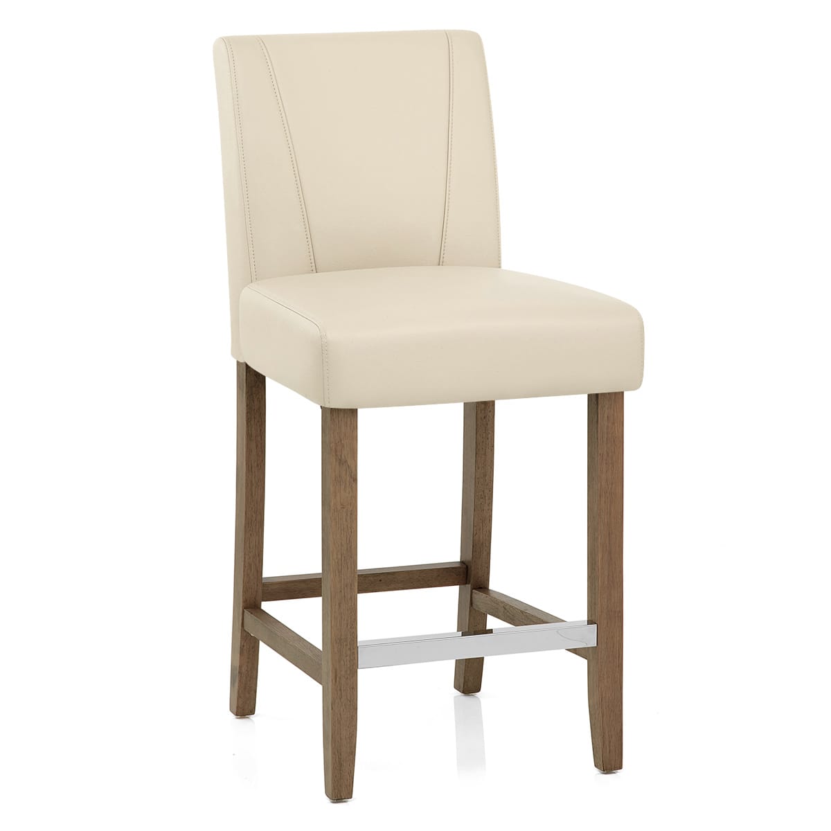 Sgabello Ecopelle Legno - Chartwell Crema
