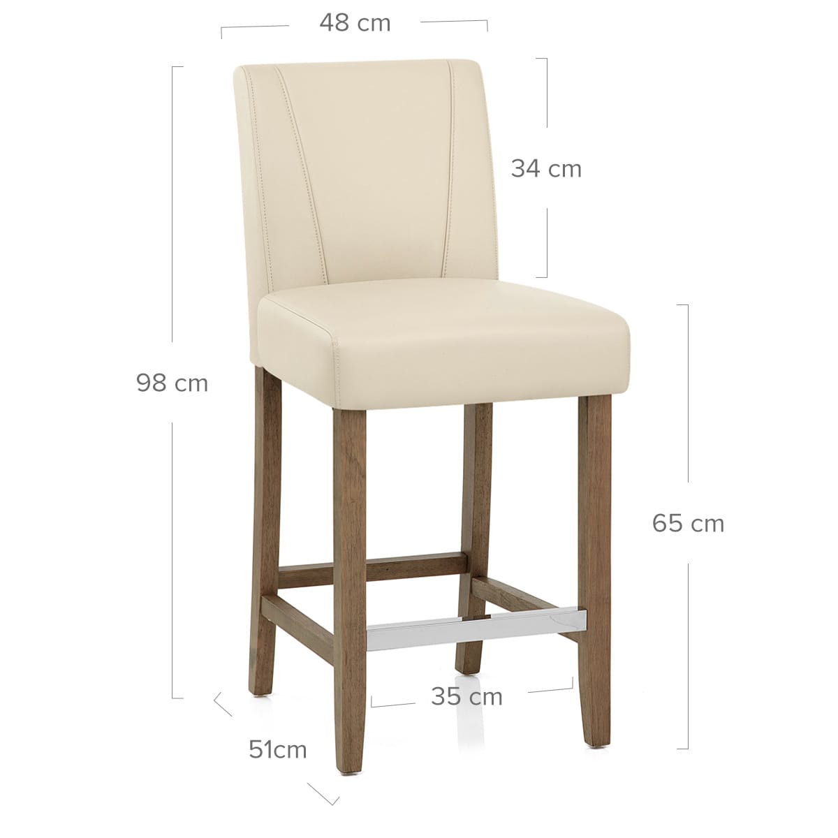 Sgabello Ecopelle Legno - Chartwell Crema
