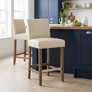 Sgabello Ecopelle Legno - Chartwell Crema