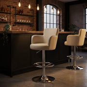 Sedia da bar Ecopelle Cromato - Chateau Crema