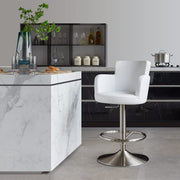 Sedia Ecopelle Cromo Satinato - Chateau Grigio