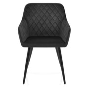 Sedia Velluto con braccioli - Chevy Nero