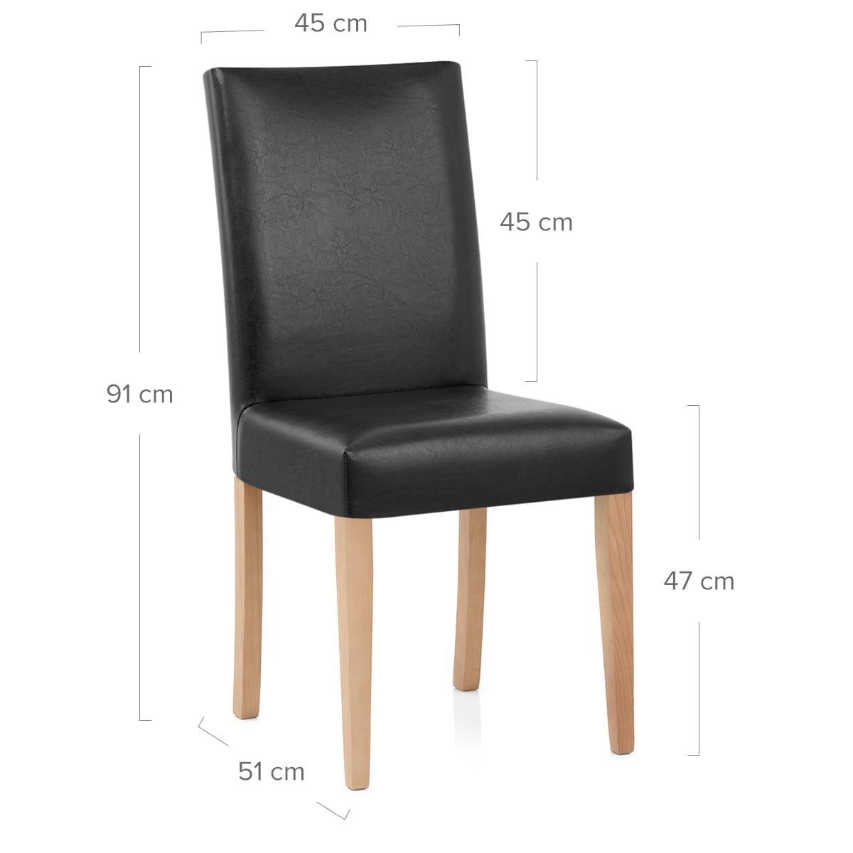 Sedia Pelle rigenerata Legno - Chicago Quercia Nero