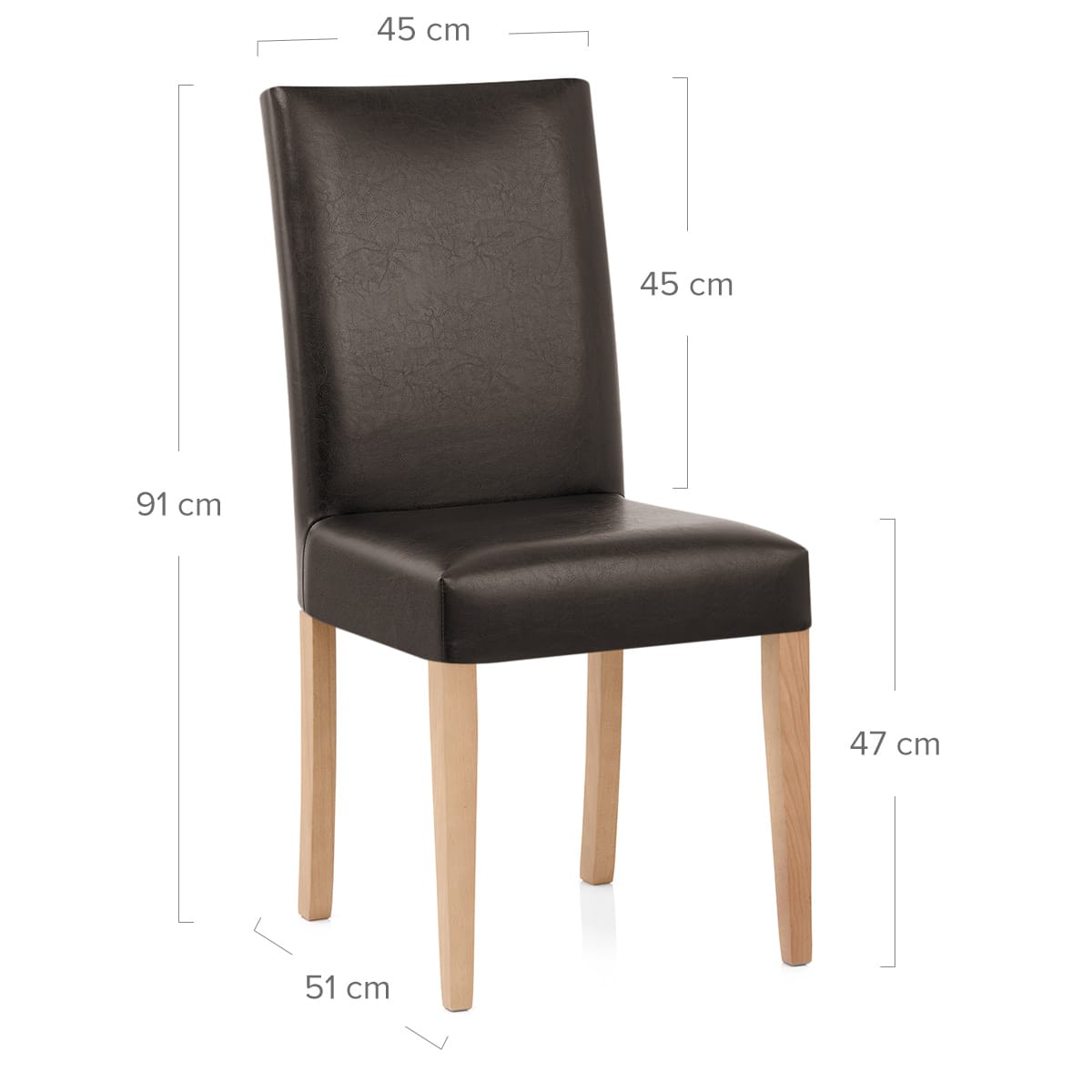 Sedia Pelle rigenerata Legno - Chicago Quercia Marrone