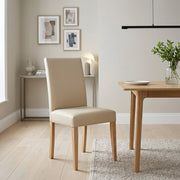 Sedia Pelle rigenerata Legno - Chicago Quercia Crema