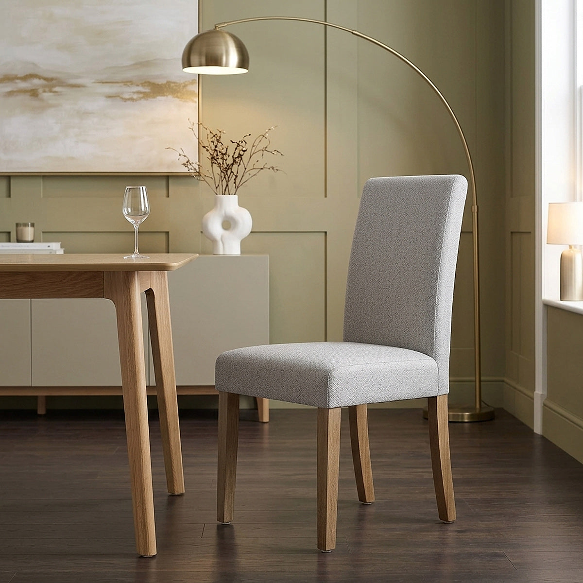 Sedia Tessuto Legno - Chicago Grigio