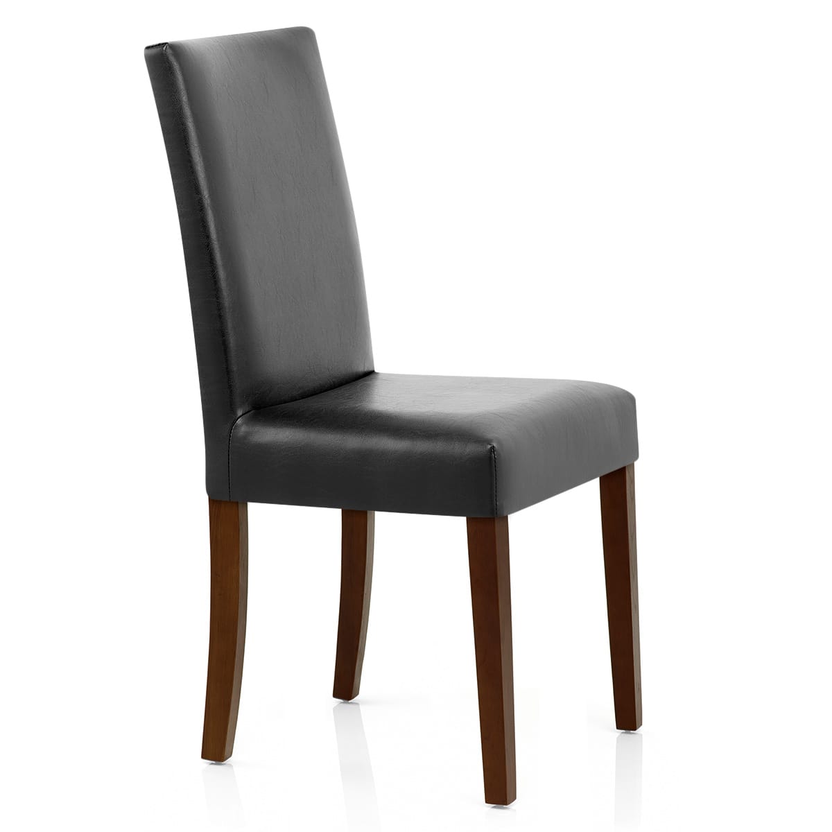Sedia Pelle rigenerata Legno - Chicago Noce Nero