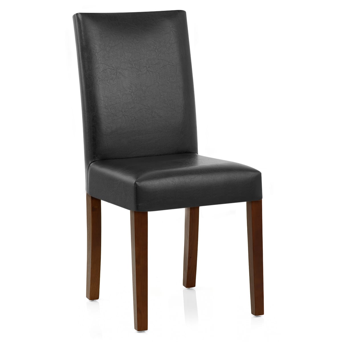 Sedia Pelle rigenerata Legno - Chicago Noce Nero