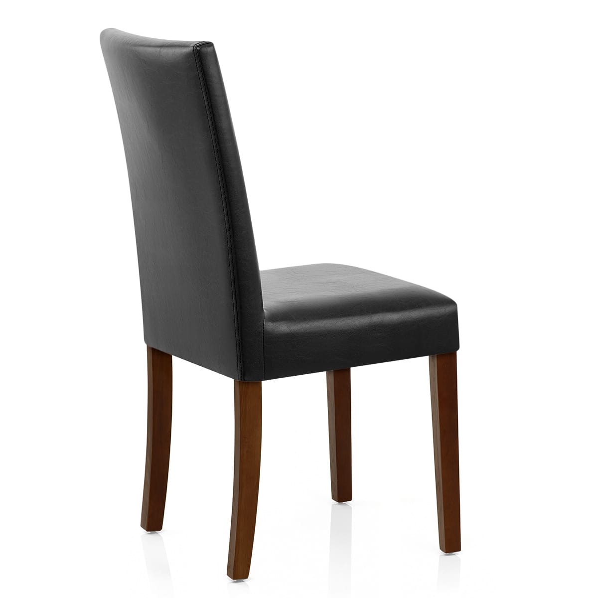 Sedia Pelle rigenerata Legno - Chicago Noce Nero