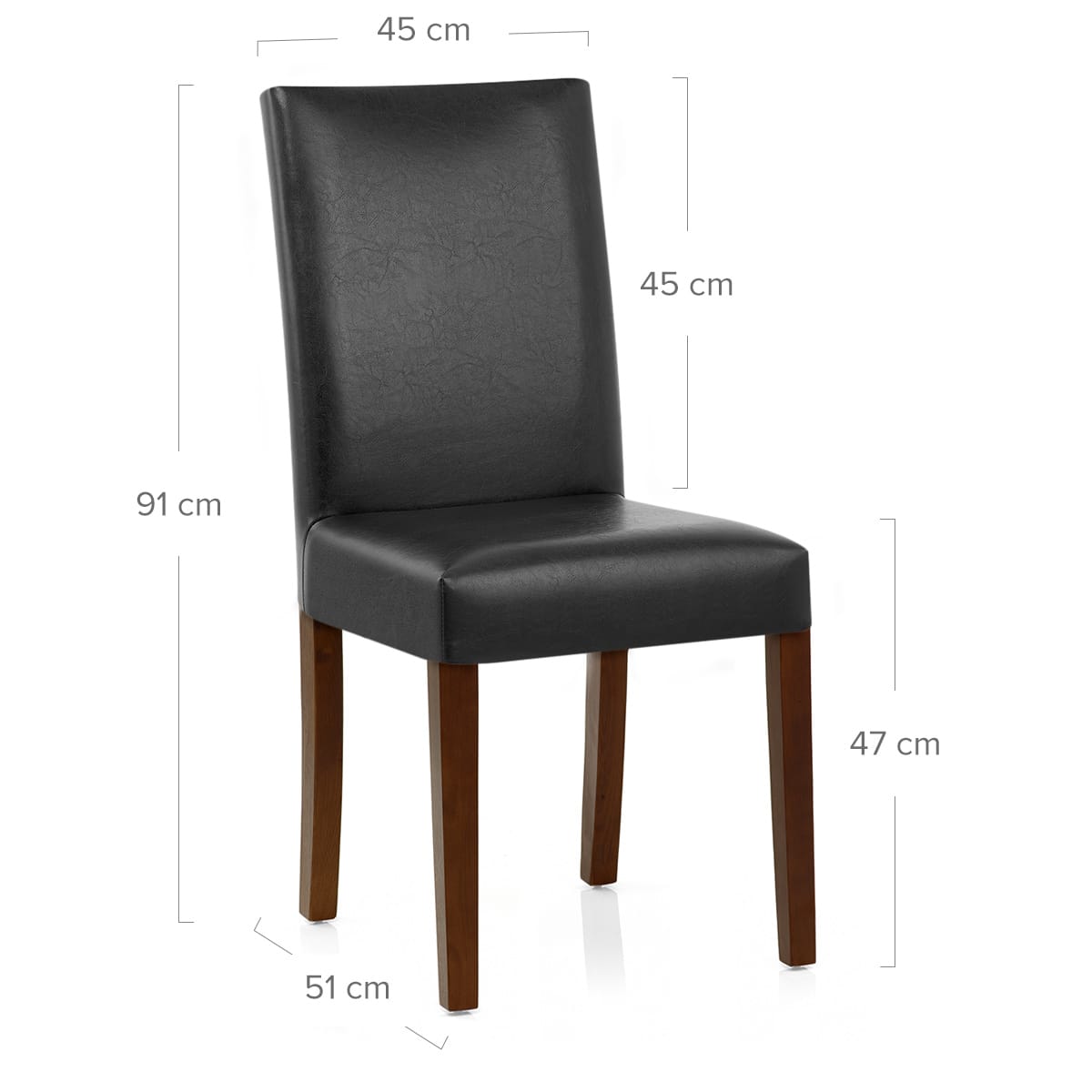 Sedia Pelle rigenerata Legno - Chicago Noce Nero