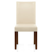 Sedia Pelle rigenerata Legno - Chicago Noce Crema