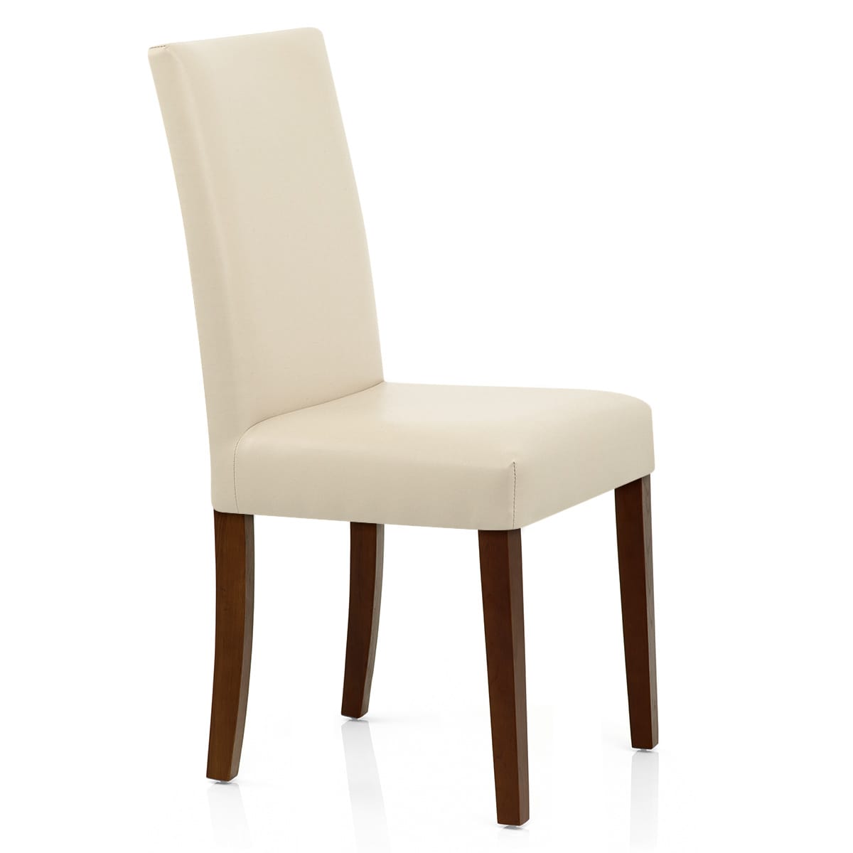 Sedia Pelle rigenerata Legno - Chicago Noce Crema