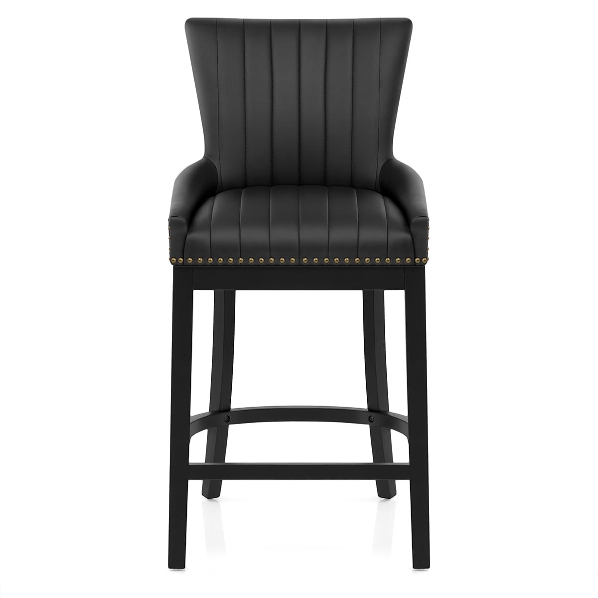 Sgabello Ecopelle Legno - Chiltern Nero