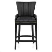 Sgabello Ecopelle Legno - Chiltern Nero