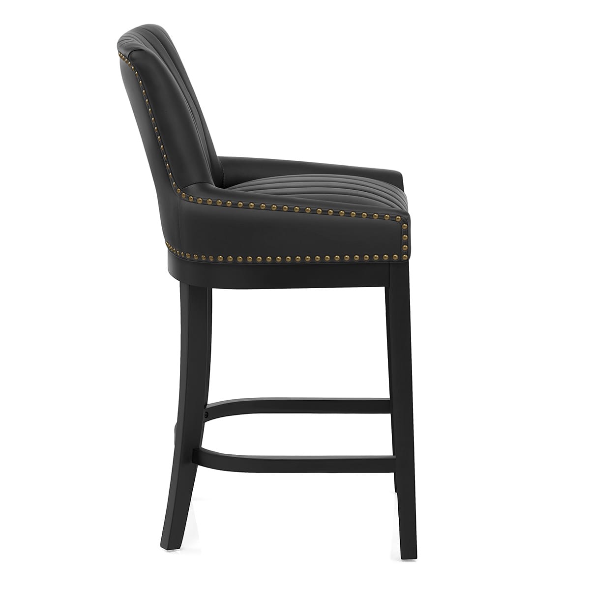Sgabello Ecopelle Legno - Chiltern Nero