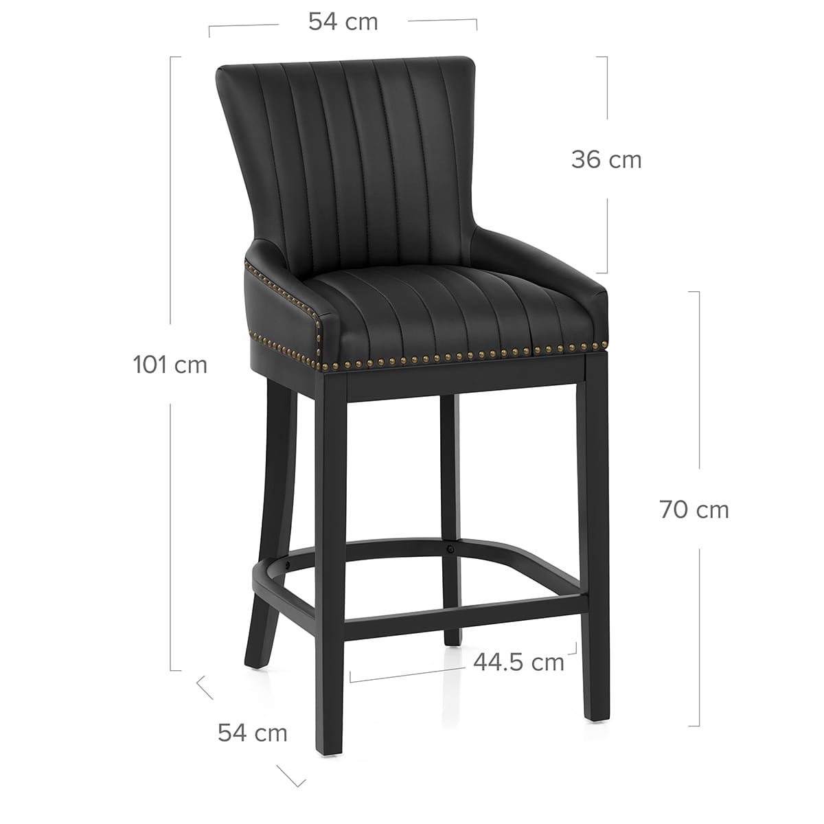 Sgabello Ecopelle Legno - Chiltern Nero