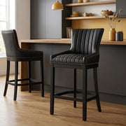 Sgabello Ecopelle Legno - Chiltern Nero