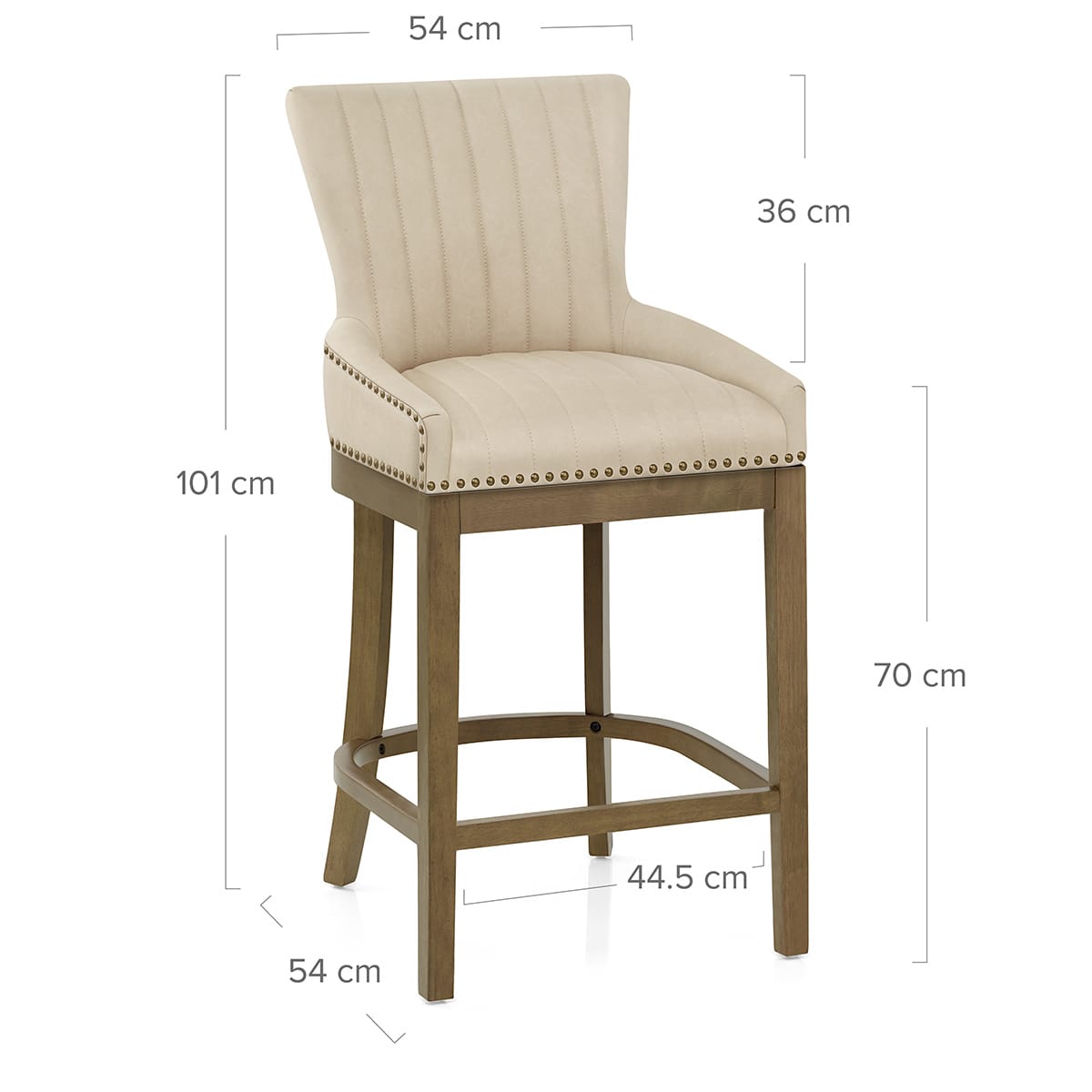Sgabello Ecopelle Legno - Chiltern Crema