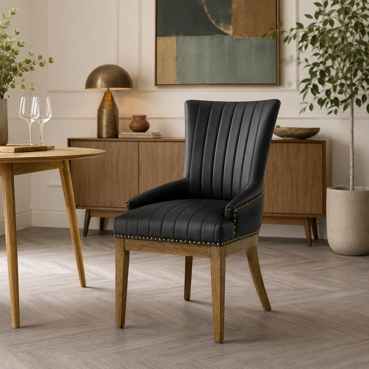 Sedia da pranzo Vera Pelle Quercia - Chiltern Nero