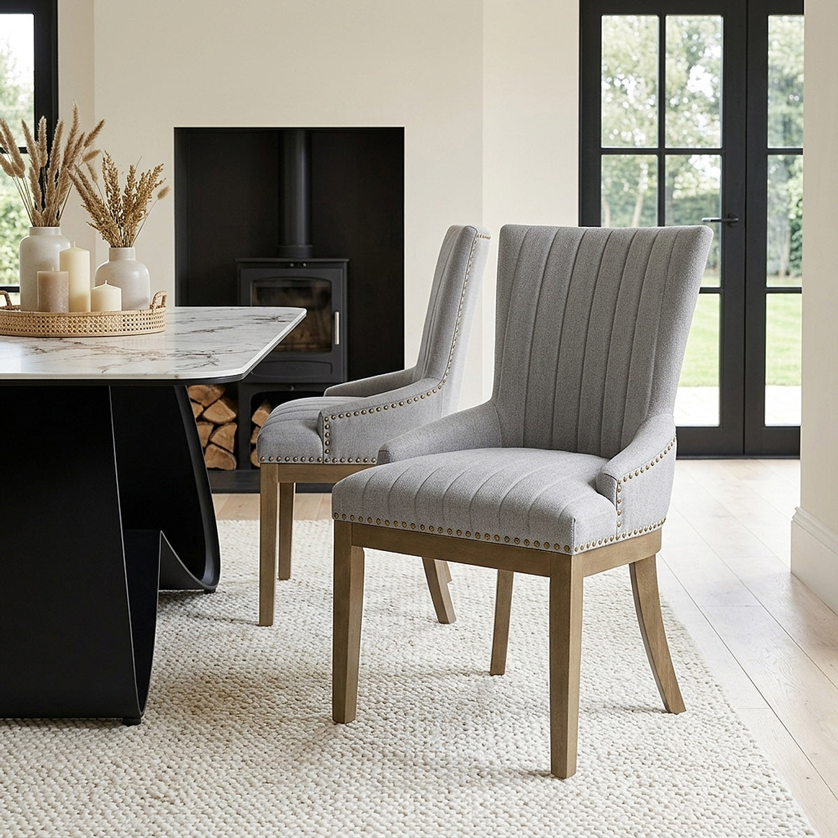 Sedia Tessuto Quercia - Chiltern Grigio