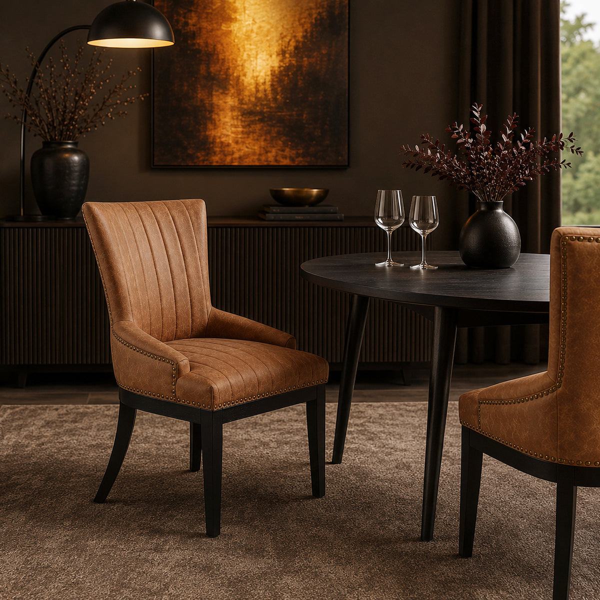 Sedia da pranzo Legno - Chiltern Cuoio