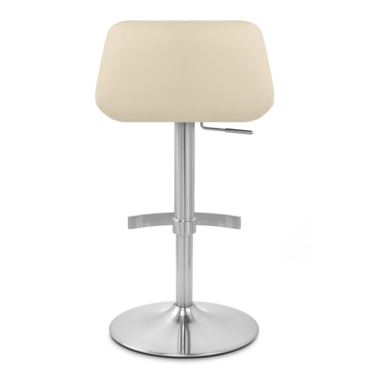 Sgabello Ecopelle Cromo Satinato - Christiana Crema