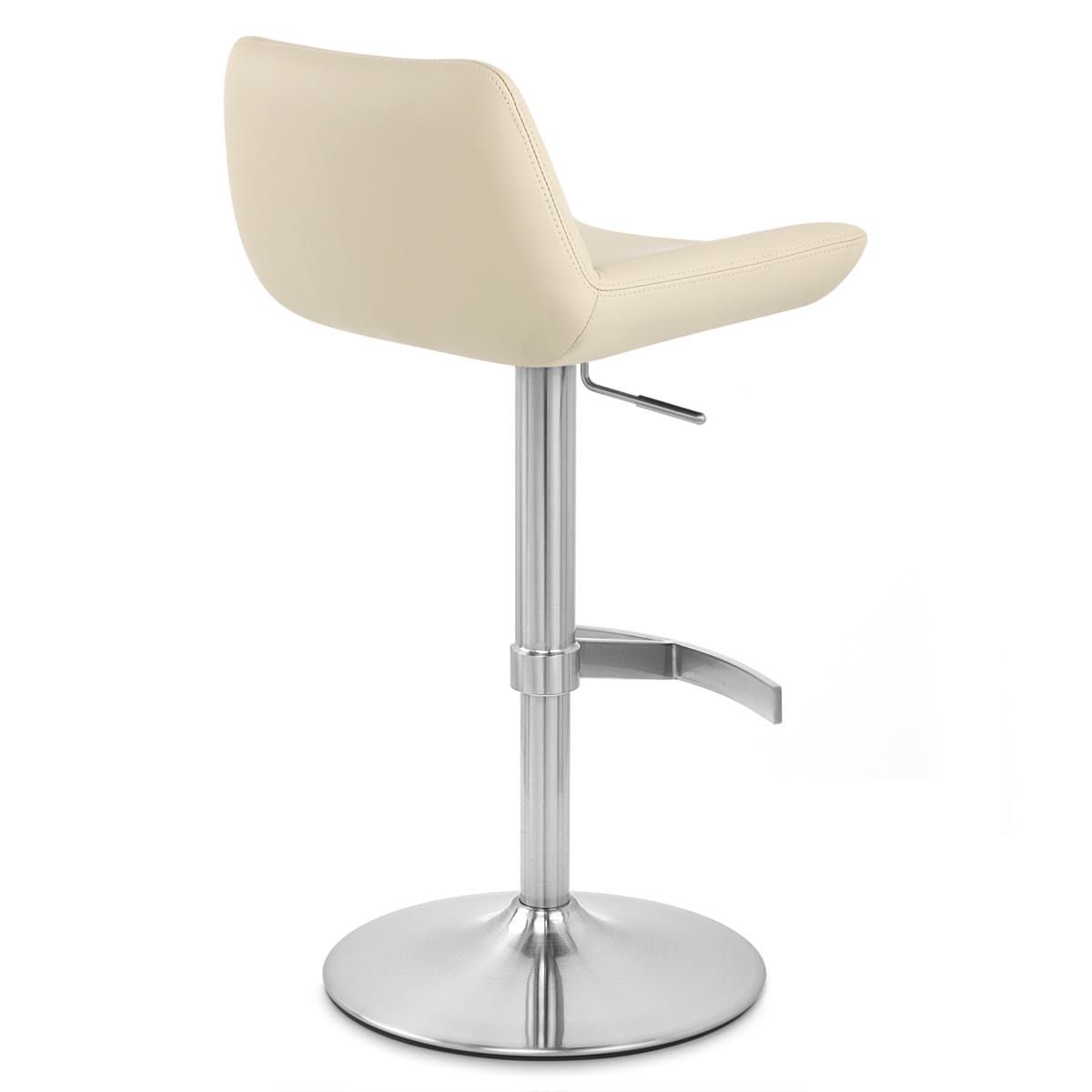Sgabello Ecopelle Cromo Satinato - Christiana Crema