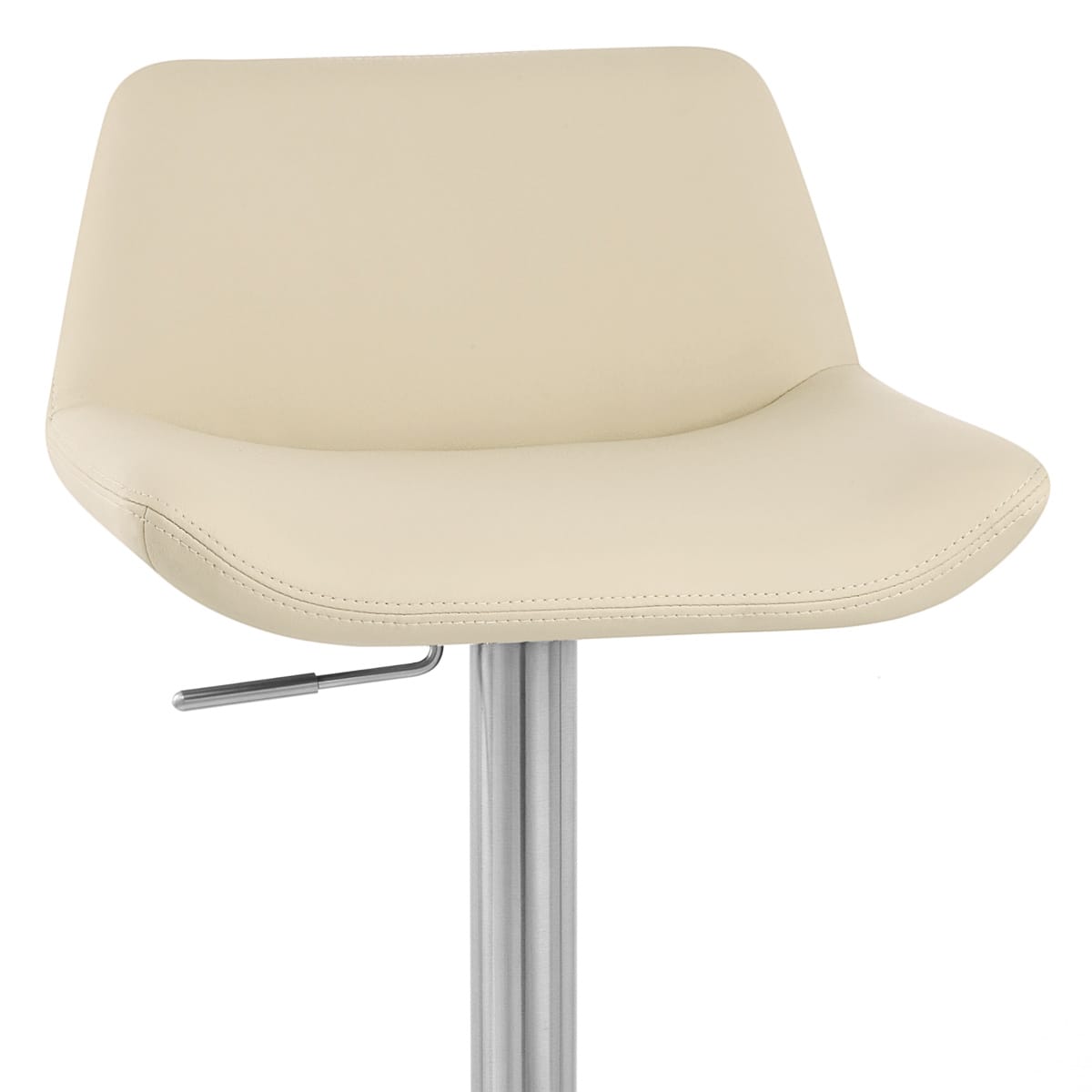 Sgabello Ecopelle Cromo Satinato - Christiana Crema