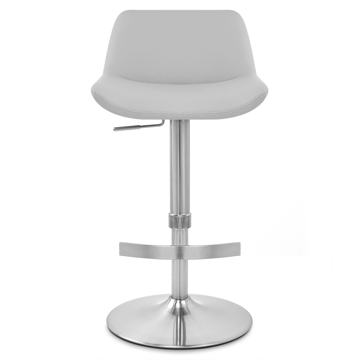 Sgabello Ecopelle Cromo Satinato - Christiana Grigio