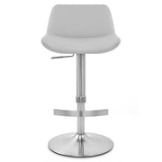 Sgabello Ecopelle Cromo Satinato - Christiana Grigio