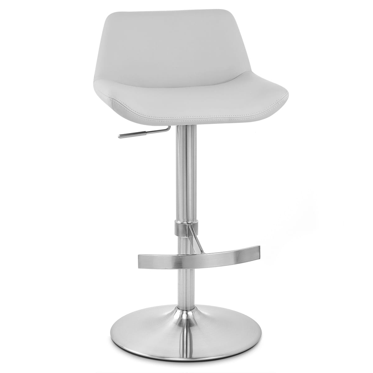 Sgabello Ecopelle Cromo Satinato - Christiana Grigio