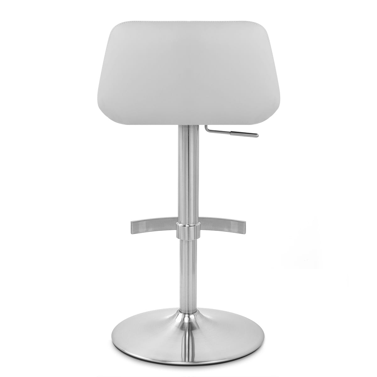 Sgabello Ecopelle Cromo Satinato - Christiana Grigio