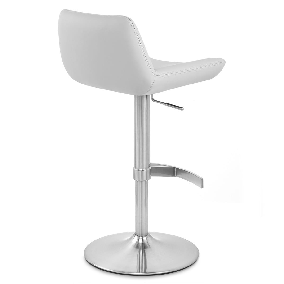 Sgabello Ecopelle Cromo Satinato - Christiana Grigio
