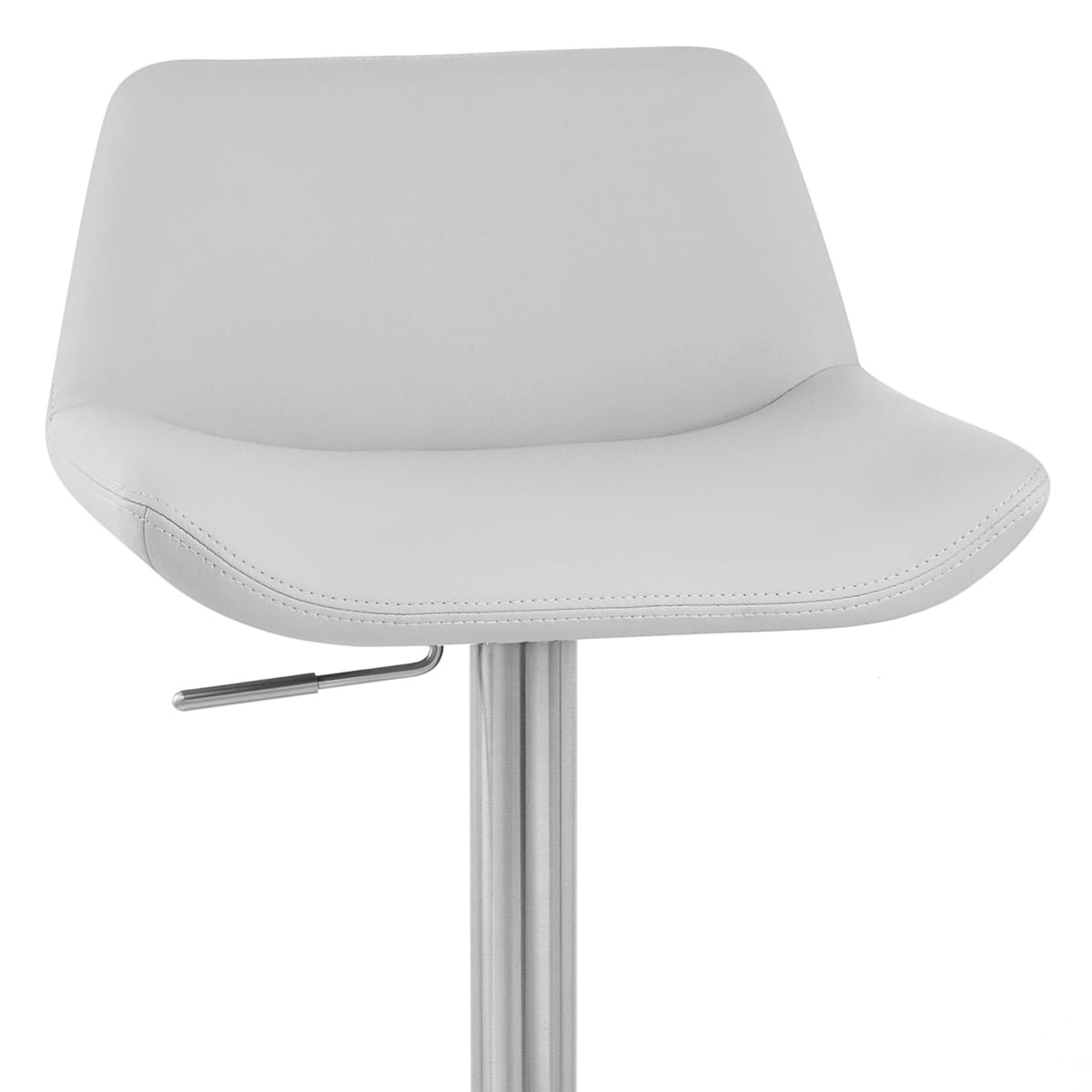 Sgabello Ecopelle Cromo Satinato - Christiana Grigio
