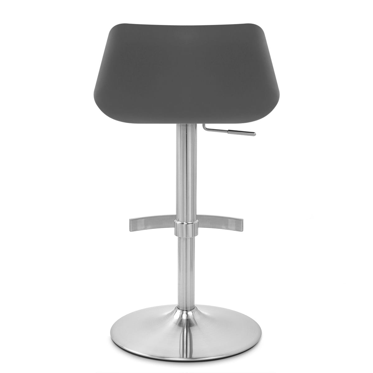 Sgabello Pelle Cromo Satinato - Christiana Grigio