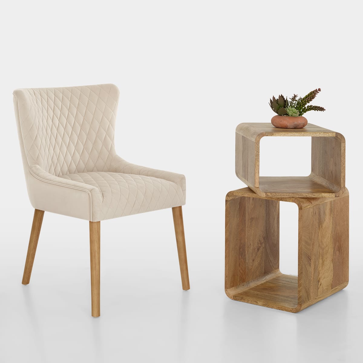 Sedia Velluto Quercia - City Crema