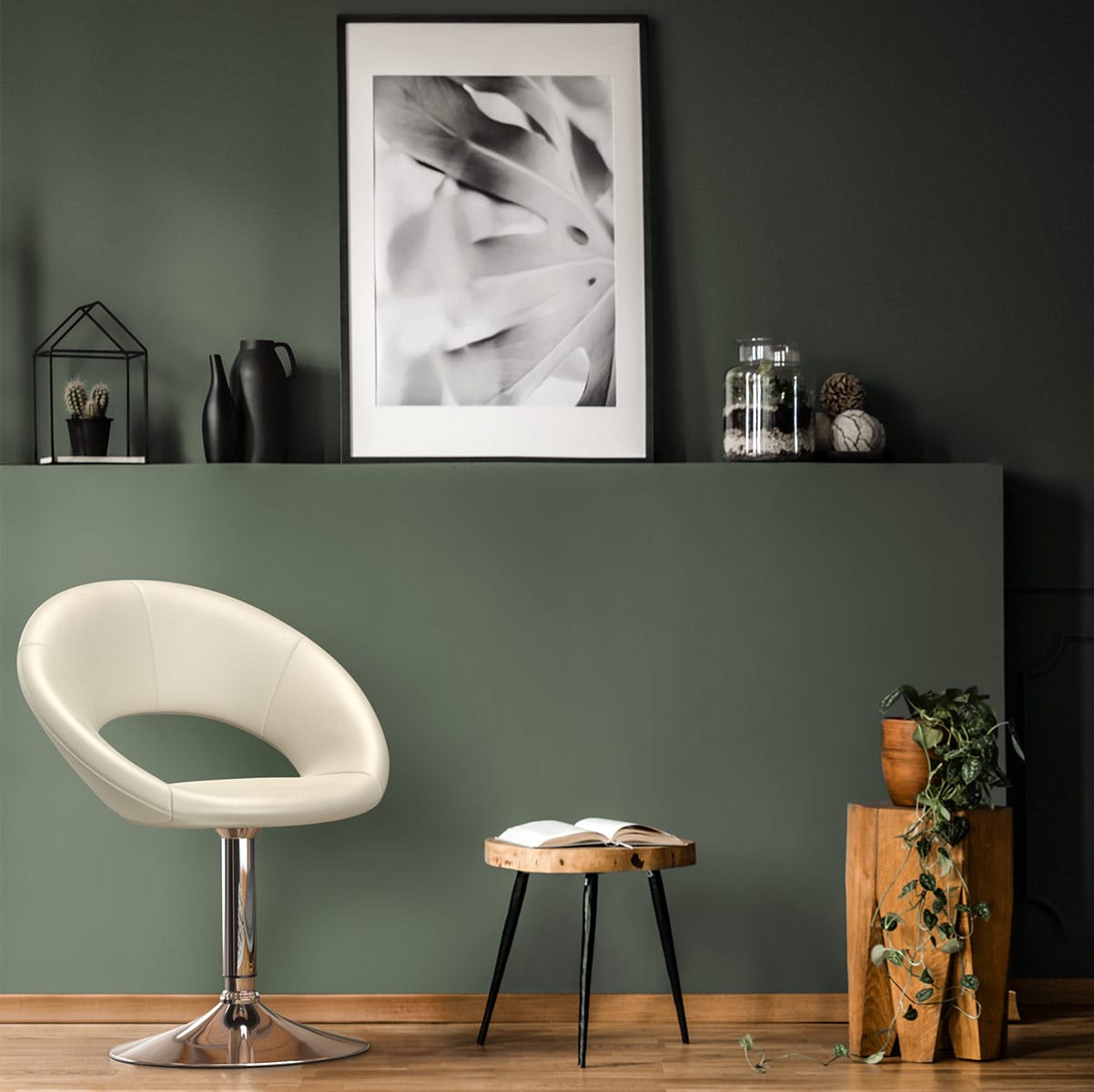 Sedia girevole Ecopelle Cromato - Clementine Crema