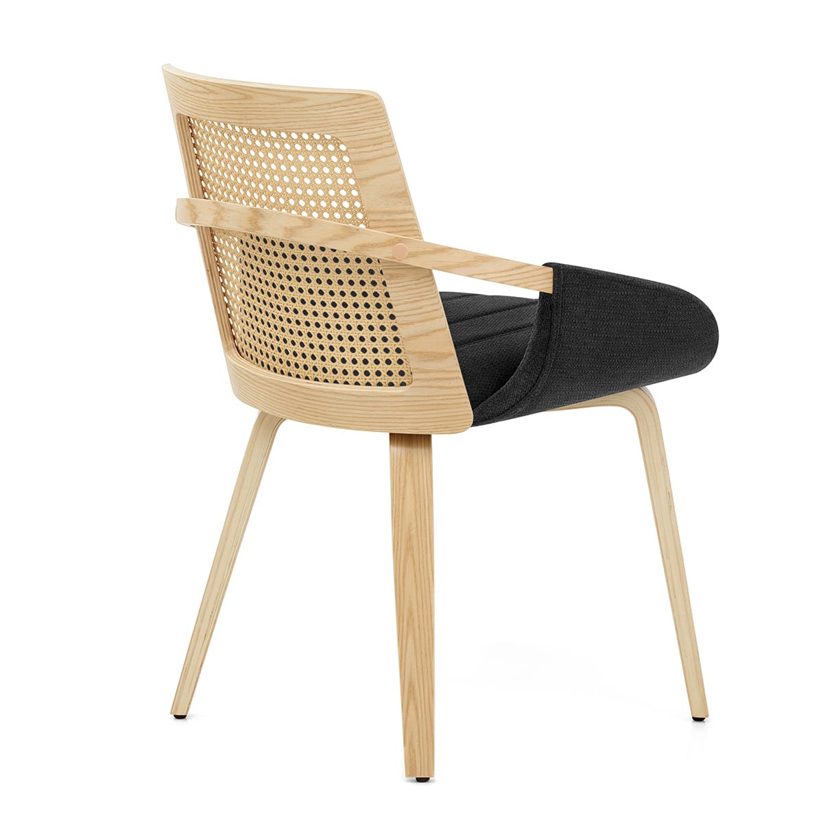 Sedia Legno Tessuto - Cleveland Nero