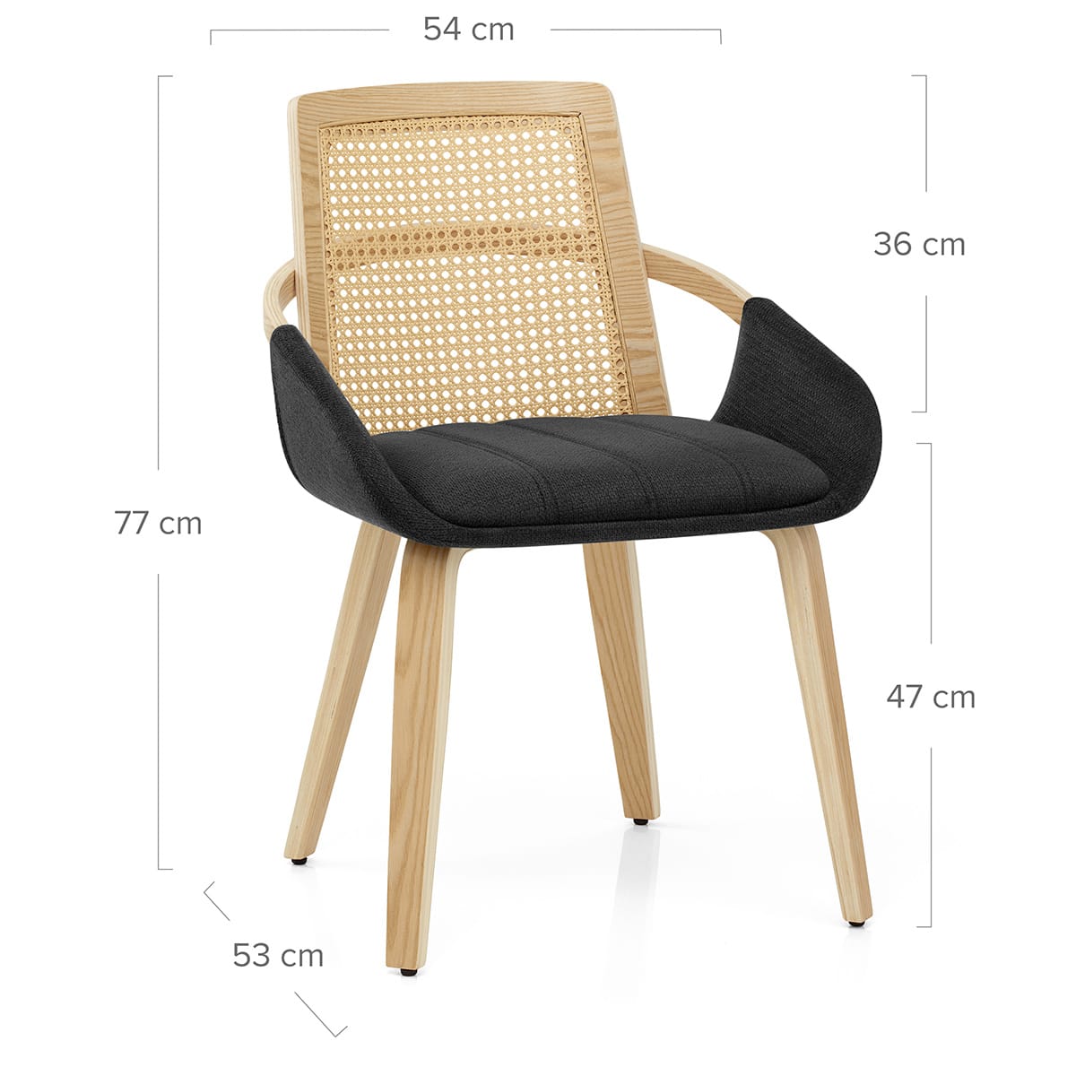 Sedia Legno Tessuto - Cleveland Nero