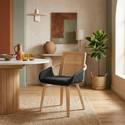 Sedia Legno Tessuto - Cleveland Nero