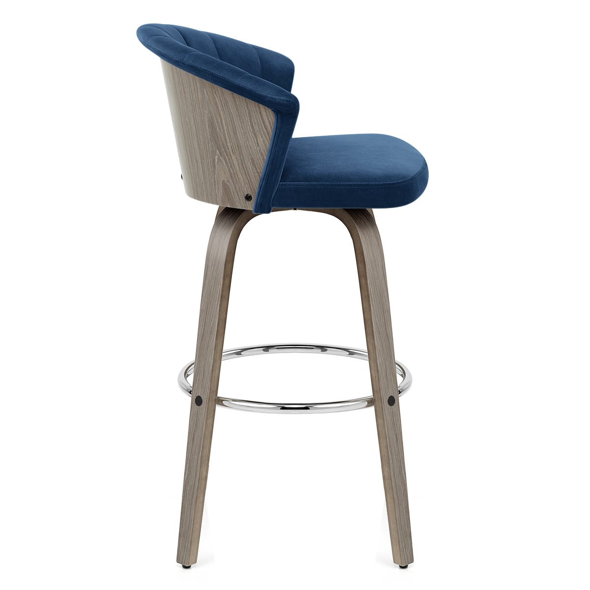 Sgabello Velluto Legno - Concerto Blu