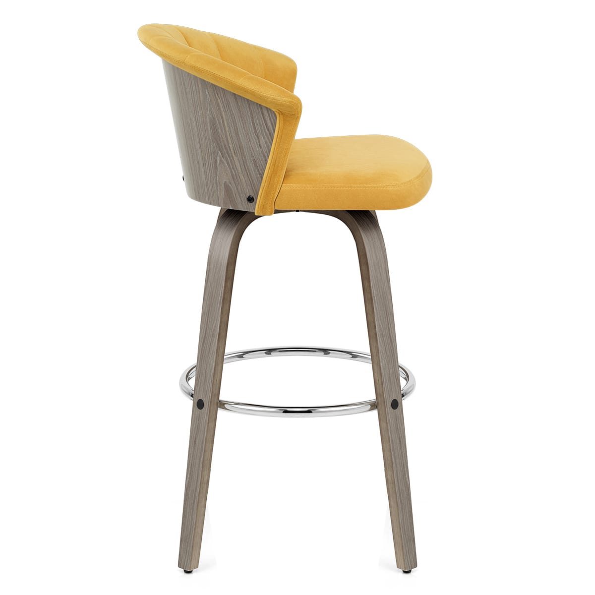 Sgabello Velluto Legno - Concerto Giallo