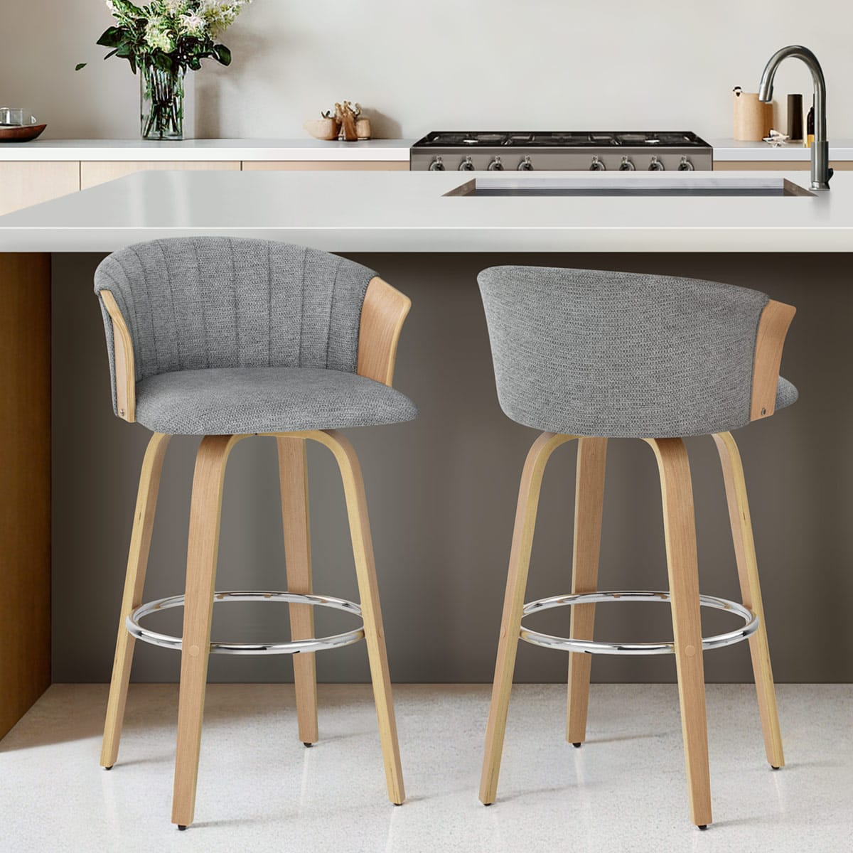 Sgabello Stoffa - Coral Grigio scuro