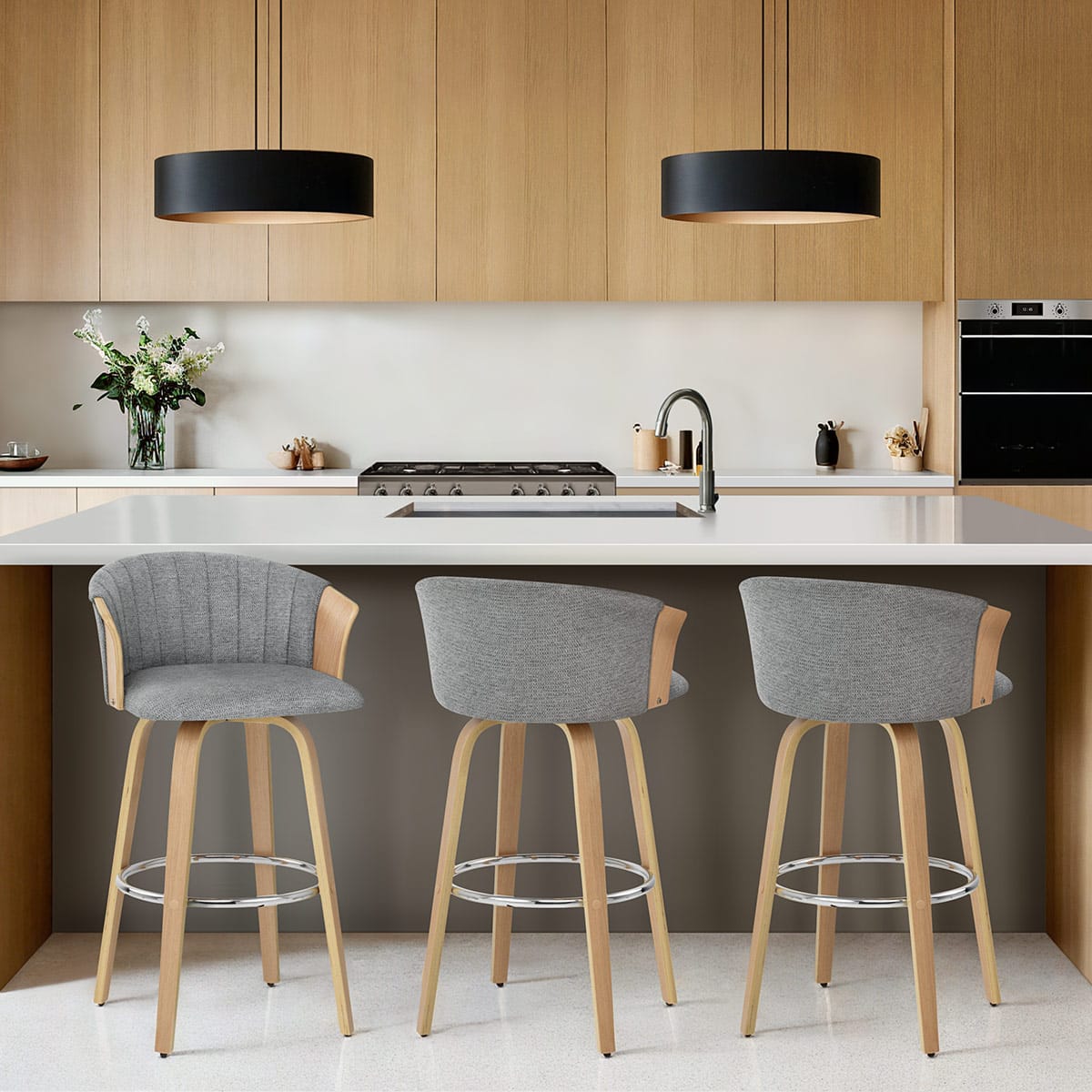 Sgabello Stoffa - Coral Grigio scuro