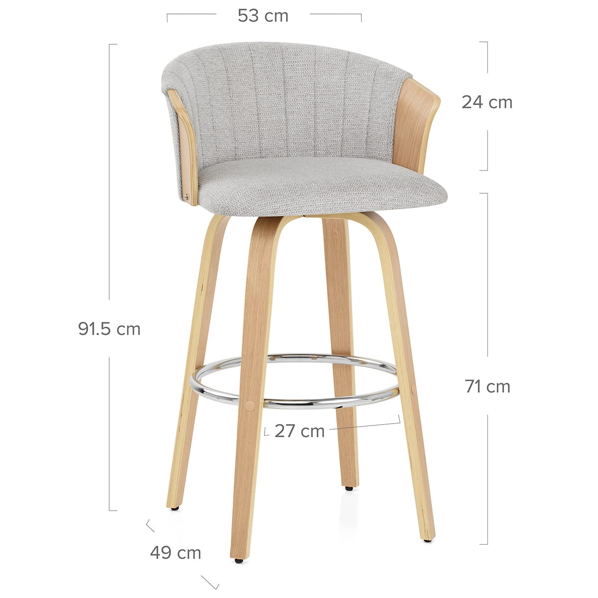 Sgabello Stoffa - Coral Grigio
