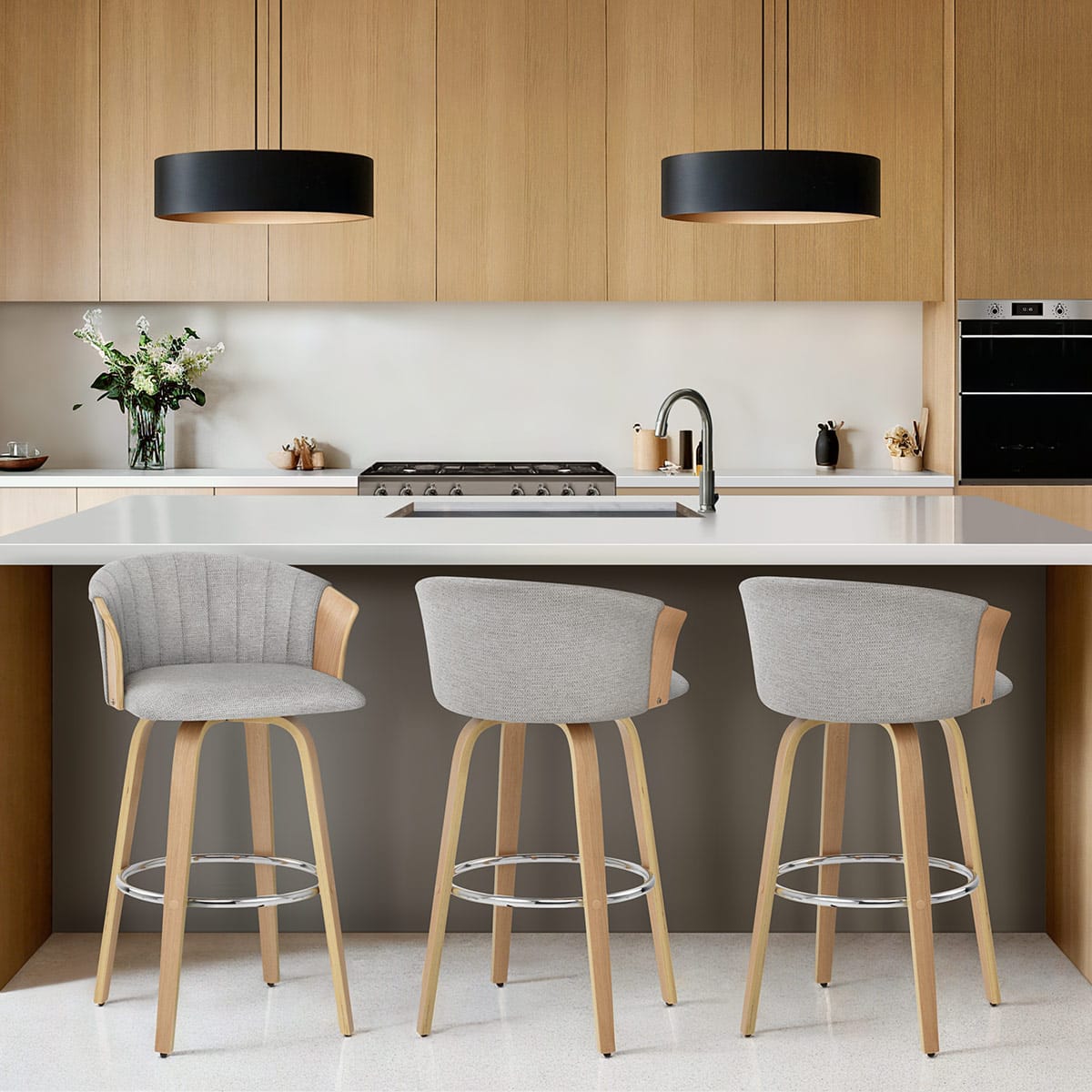 Sgabello Stoffa - Coral Grigio