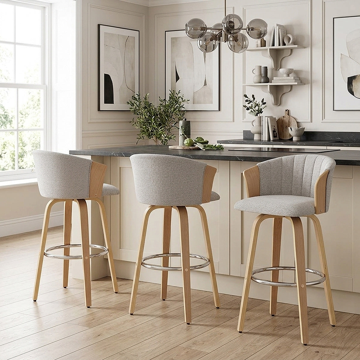 Sgabello Stoffa - Coral Grigio